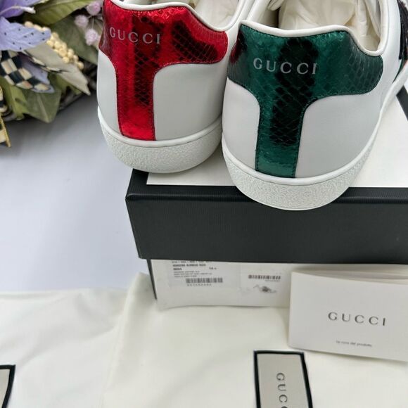 Men’s Gucci ace snake embroidered leather sneakers size 14.5 made in Italy - Picture 6 of 10